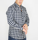 Mens The Original Ben Sherman MB1512M Long Sleeve Black Check Regular Fit Shirt